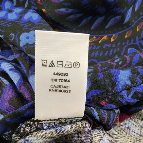 Ann Taylor Loft Womens Top Small Cold Shoulder Floral Print Long Sleeve Ruffles - Picture 13 of 13